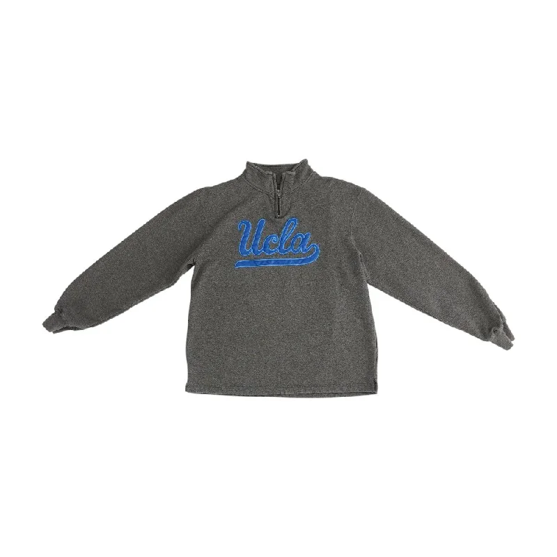 Gray Solid 1/4 Zip Pullover Zipper Front Cardigan