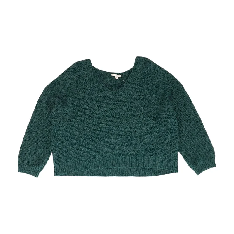Green Solid Pullover Sweater Thin Wool Pullover