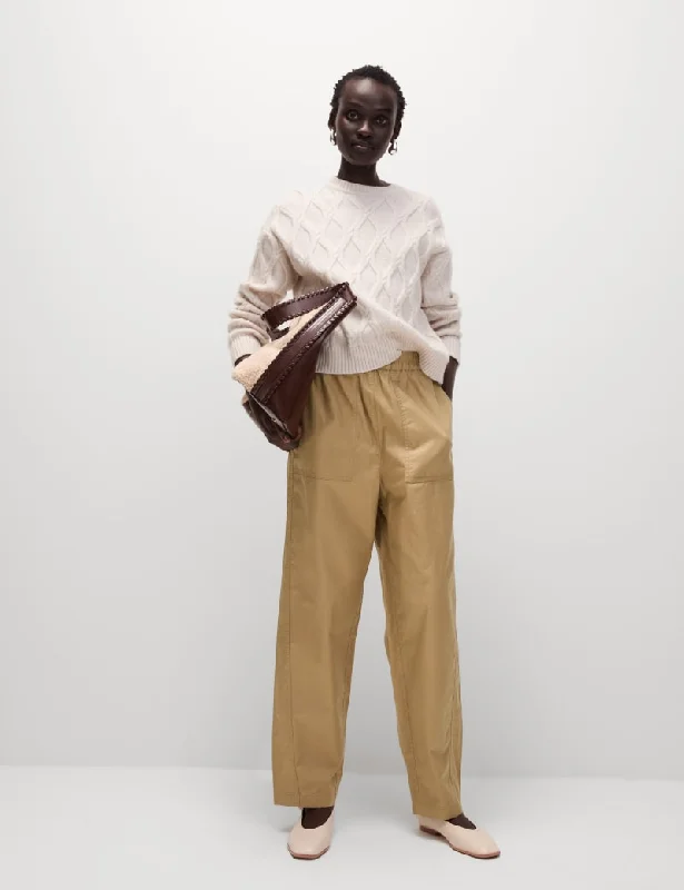 Pure Cotton Pull On Carrot Leg Trousers Trousers Cargo Utility