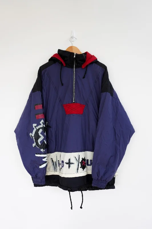 Wild Navy Vintage Ski Jacket Herringbone Jacket Houndstooth Jacket Plaid Jacket