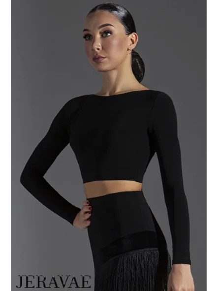 Simple Practice Crop Top for Ballroom or Latin with Long Sleeves and High Neck PRA 603 Real Fur Shearling Chenille Simple Practice Crop Top for Ballroom or Latin with Long Sleeves and High Neck PRA 603 Real Fur Shearling Chenille