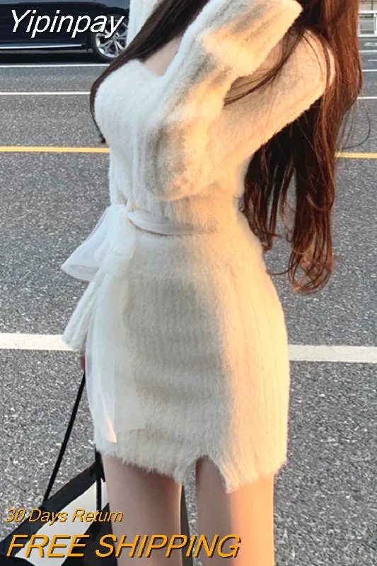 Yipinpay Autumn Knitted 2 Piece Dress Set Woman Slim Bodycon Y2k Mini Skirt + Long Sleeve Fairy Crop Tops Female Casual Korean Suit Asymmetrical Pockets Print Yipinpay Autumn Knitted 2 Piece Dress Set Woman Slim Bodycon Y2k Mini Skirt + Long Sleeve Fairy Crop Tops Female Casual Korean Suit Asymmetrical Pockets Print