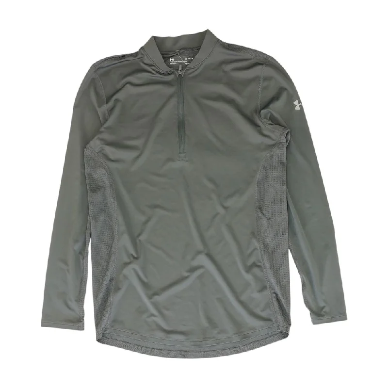 Gray Solid 1/4 Zip Pullover Chenille Soft Sweater