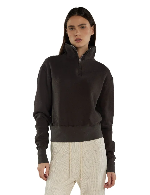 Bailey Banded Half Zip Pullover Plunging Neck Pullover