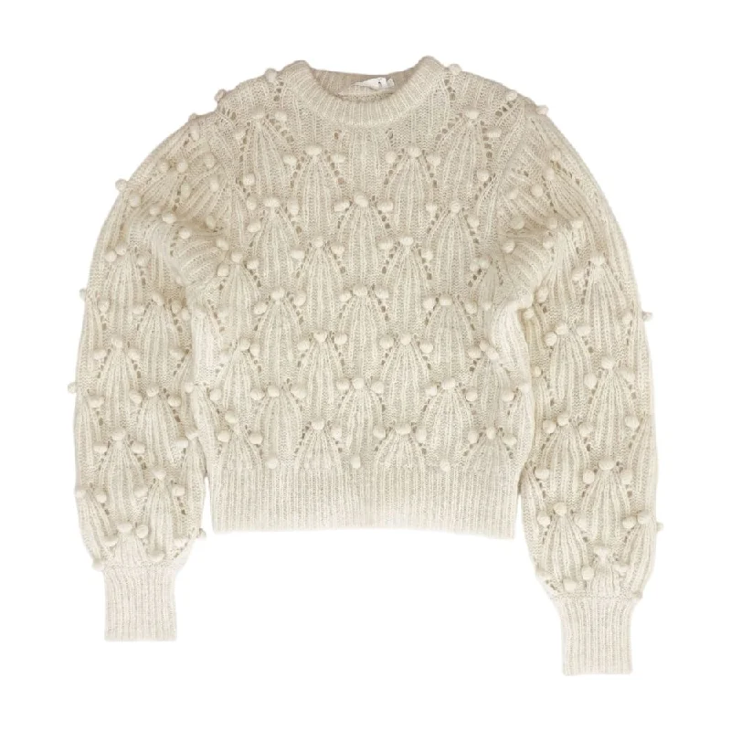 Ivory Solid Pullover Sweater Bolero Style Sweater