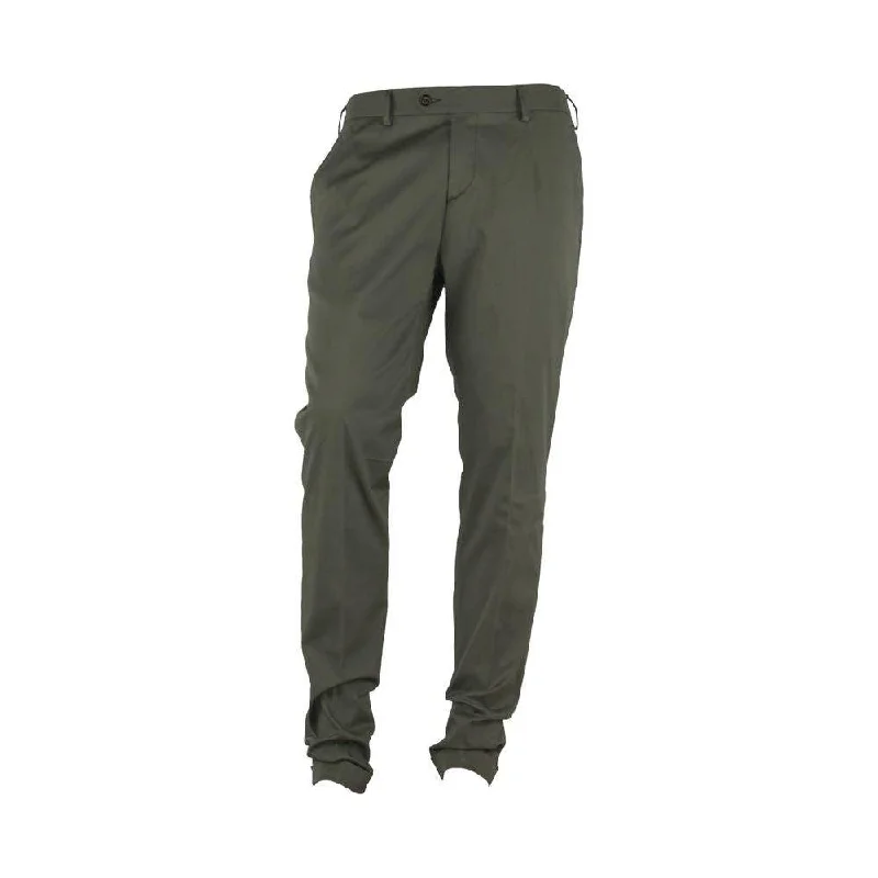 Made in Italy Elegant Green Summer Trousers for Men Trousers Timeless Classic
