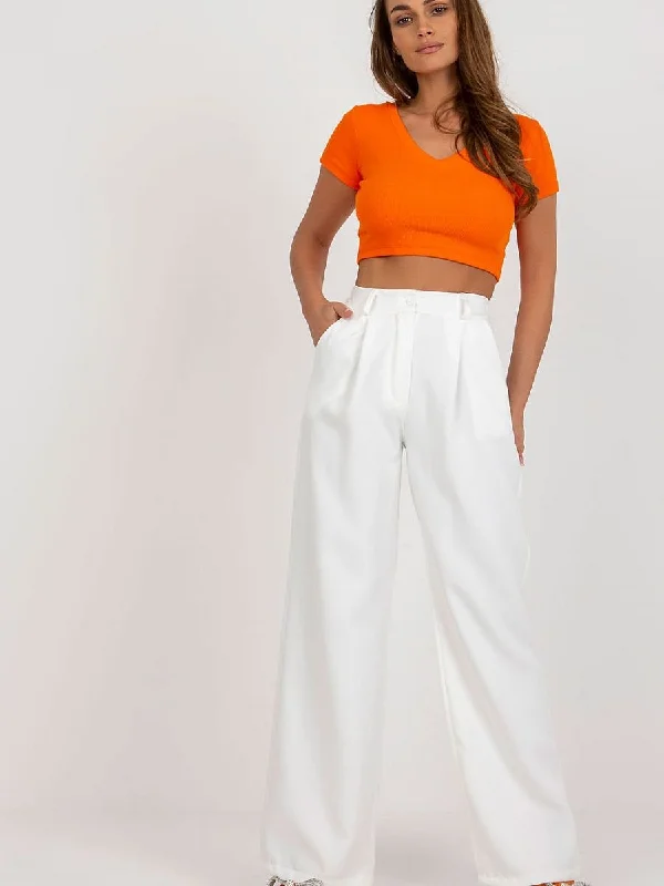 Women trousers Italy Moda Wide Leg Loose Fit Mid Waist