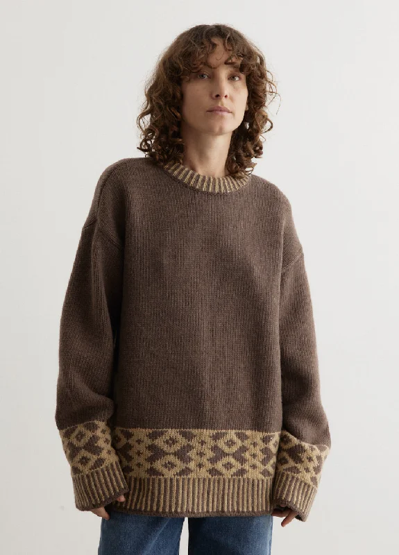 Jacquard Knit Sweater Lace Blend Ribbed Blend Corduroy Blend