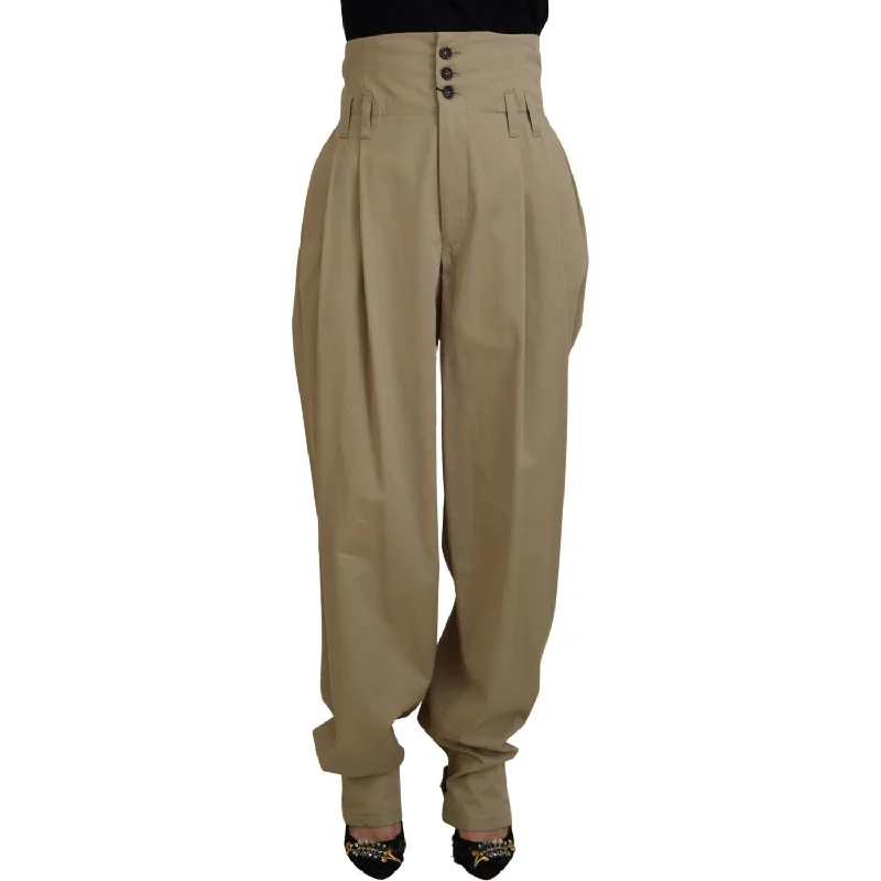 Dolce & Gabbana Elegant High Waist Tapered Trousers Trousers stylish elegant