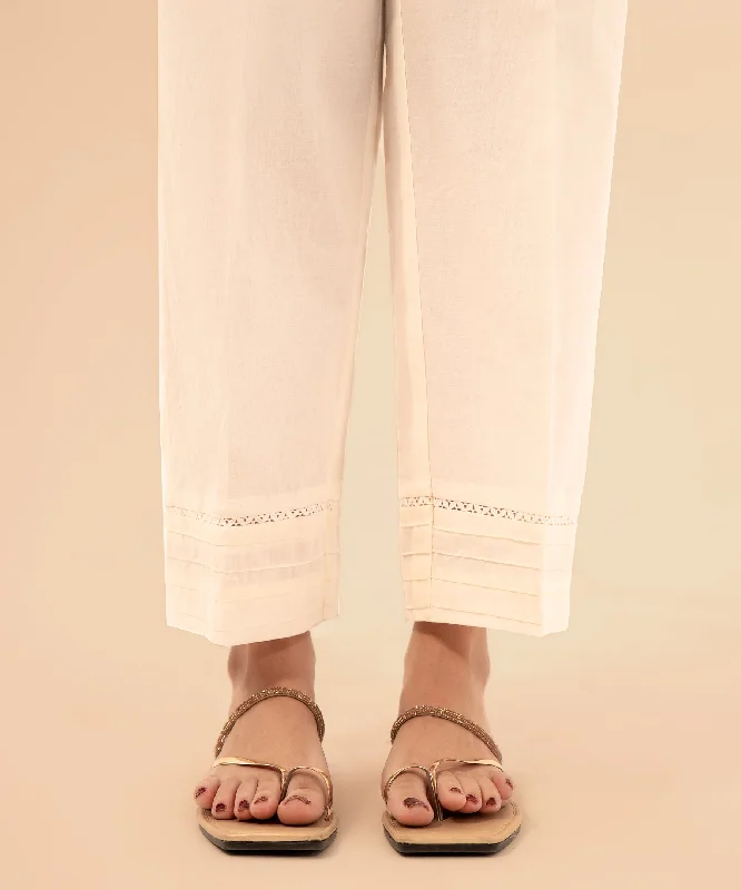 Embroidered Beige Trouser - LTE 440 Trousers Tapered Slim Fit