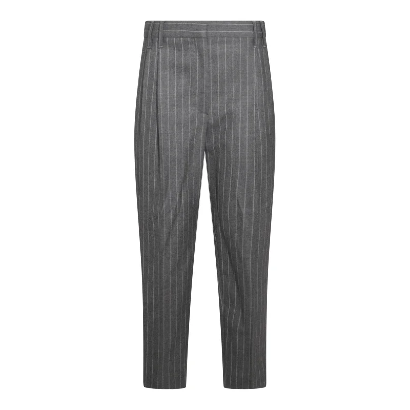 Brunello Cucinelli Trousers Wide Leg Loose Fit Mid Waist