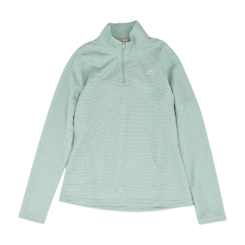 Green Misc 1/4 Zip Pullover Deep Neck Pullover