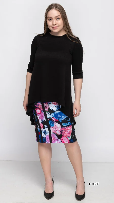 Hi Low Top Sweater Knit - Black Oversized Loose Flowy