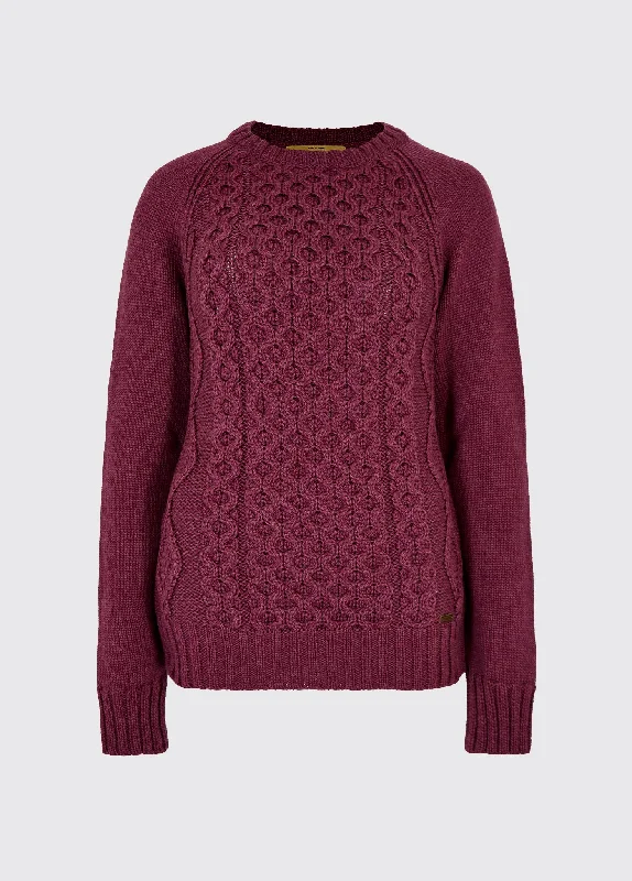 Shanley Women's Merino Sweater - Clover Herringbone Houndstooth Plaid