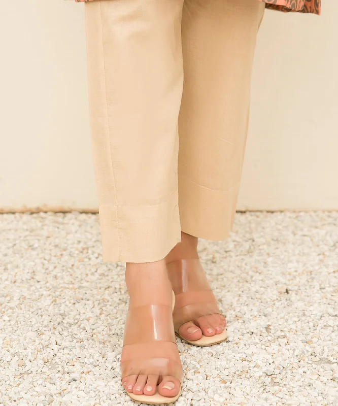 Basic Beige Trouser - LTE 446 Trousers Palazzo Wide Leg