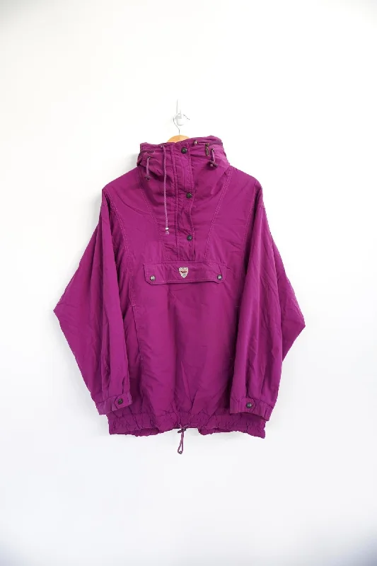 Schoffel Purple Vintage Ski Jacket Denim Fabric Leather Fabric Suede Fabric