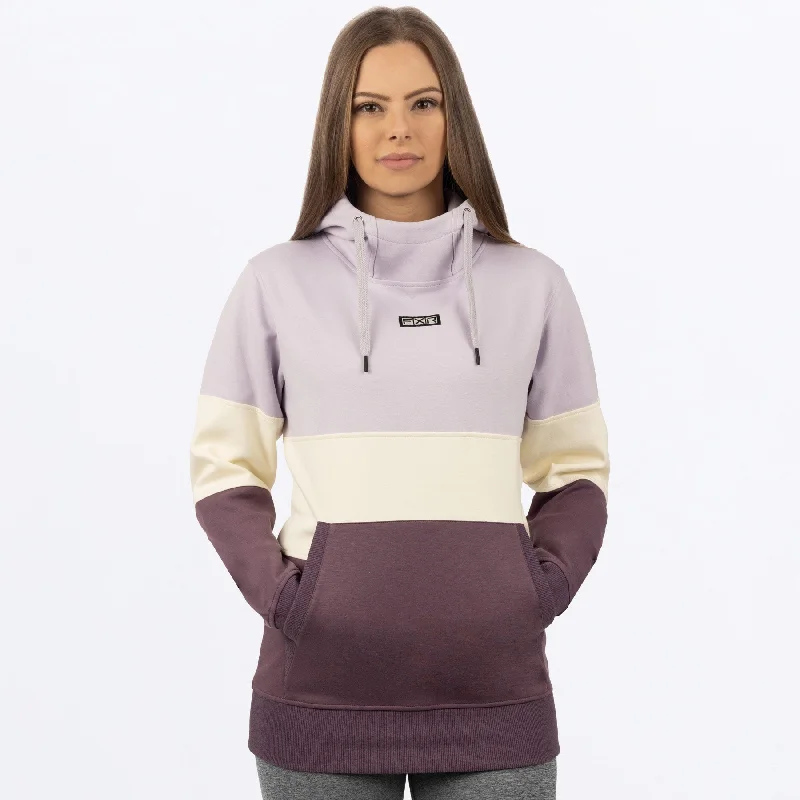 Women's Stripe Pullover Hoodie Bateau Neck Pullover