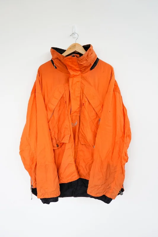 The Wave Orange Vintage Ski Jacket Cotton Jacket Linen Jacket Terry Jacket