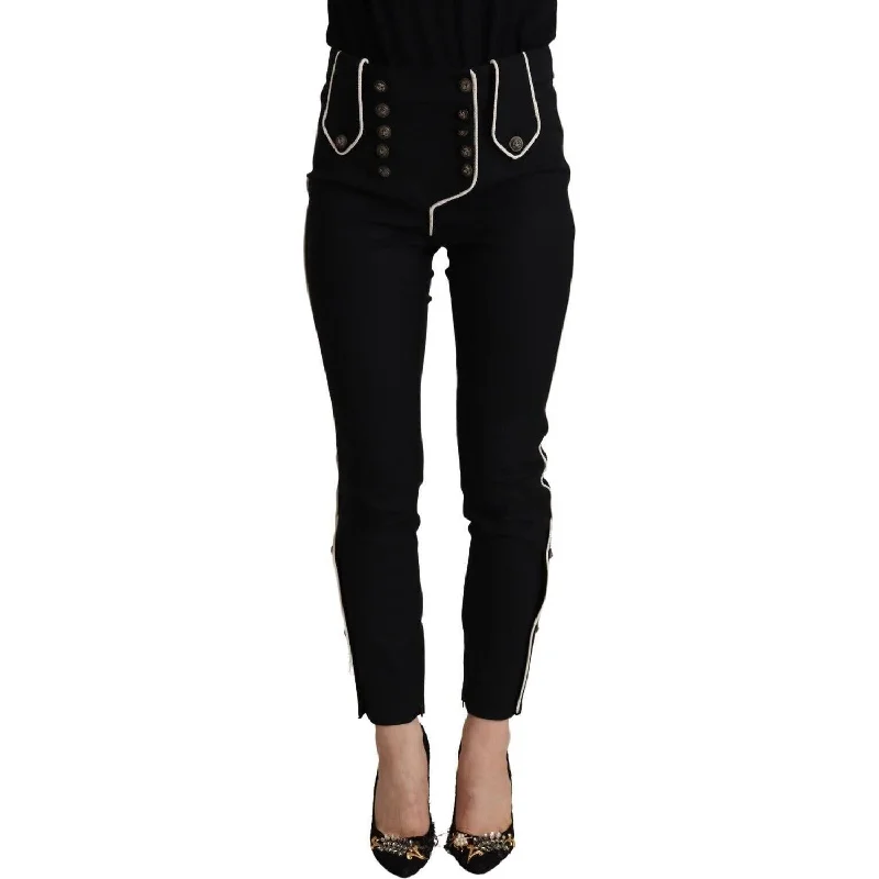 Dolce & Gabbana Elegant High Waisted Slim Fit Trousers Trousers cozy comfortable
