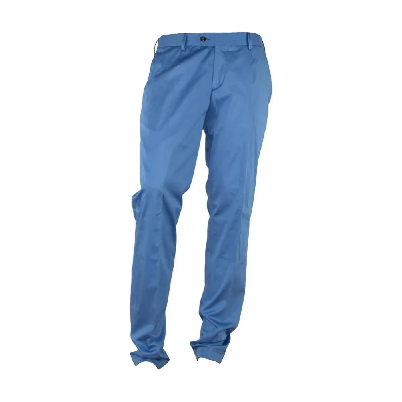 Made in Italy Elegant Light Blue Italian Summer Trousers Trousers Bestseller Popular