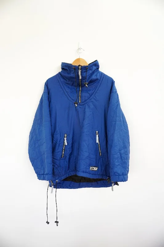 BX 228 Blue Vintage Ski Jacket Fitted Jacket Loose Jacket Oversized Jacket