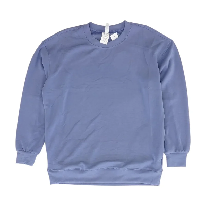 Blue Solid Active Pullover Alpaca Blend Soft