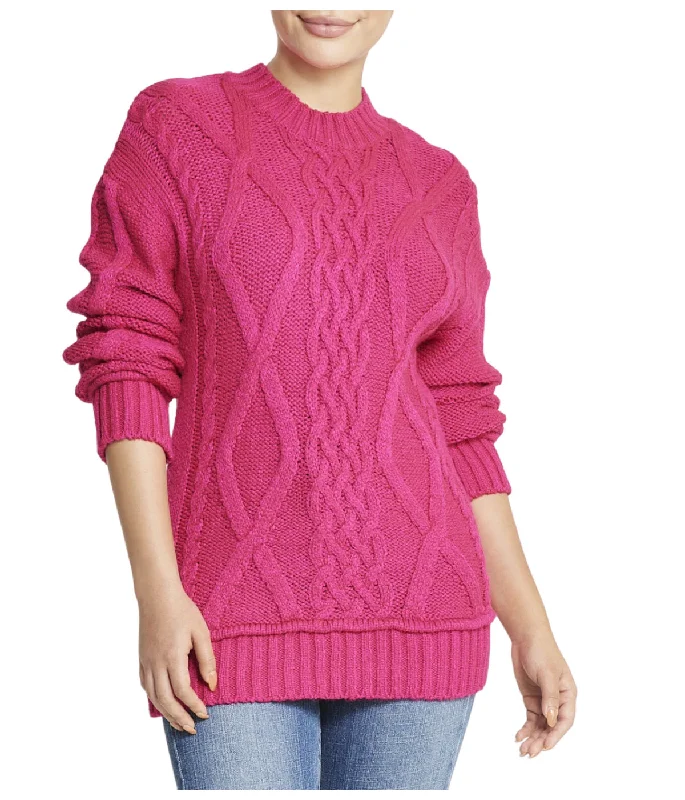 Cable Pullover Sweater Crew Neck Wool