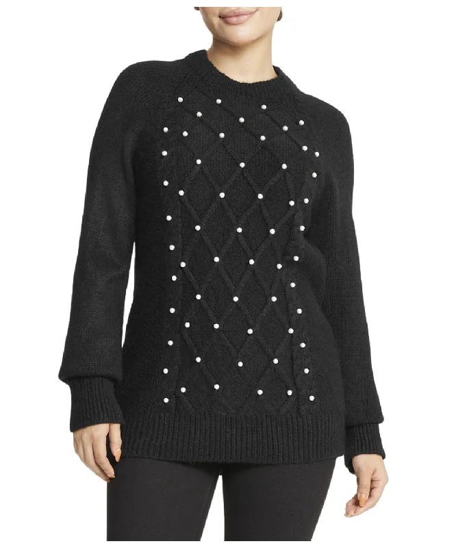 Embellished Cable Pullover Sarouel Sleeve Pullover