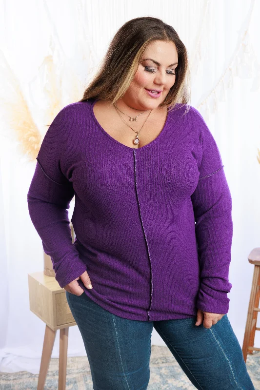 Stellar Purple Pullover Slim Sleeve Pullover