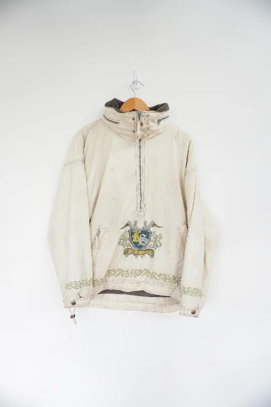 Killtec White Vintage Ski Jacket Ribbed Jacket Pleated Jacket Ruffled Jacket