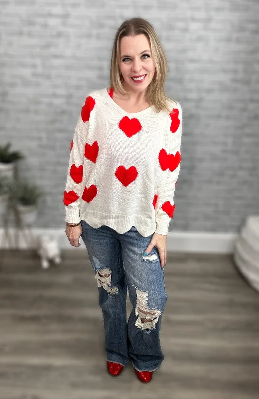 I Heart You Ivory & Red Sweater {And the Why} Fleece Fabric Down Fabric Feather Fabric I Heart You Ivory & Red Sweater {And the Why} Fleece Fabric Down Fabric Feather Fabric