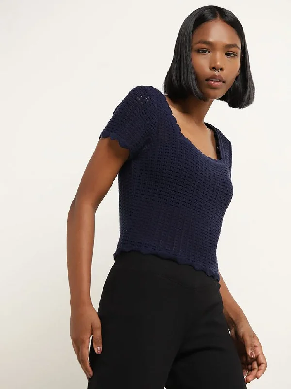 Superstar Navy Crochet Design Cotton Crop Top Cotton Fabric Linen Fabric Terry Fabric Superstar Navy Crochet Design Cotton Crop Top Cotton Fabric Linen Fabric Terry Fabric