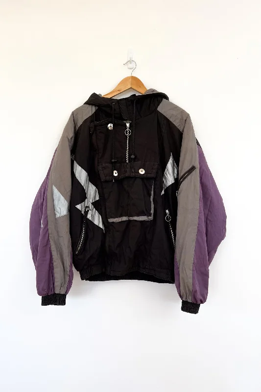 Lightning Purple Vintage Ski Jacket Rayon Fabric Velvet Fabric Corduroy Fabric