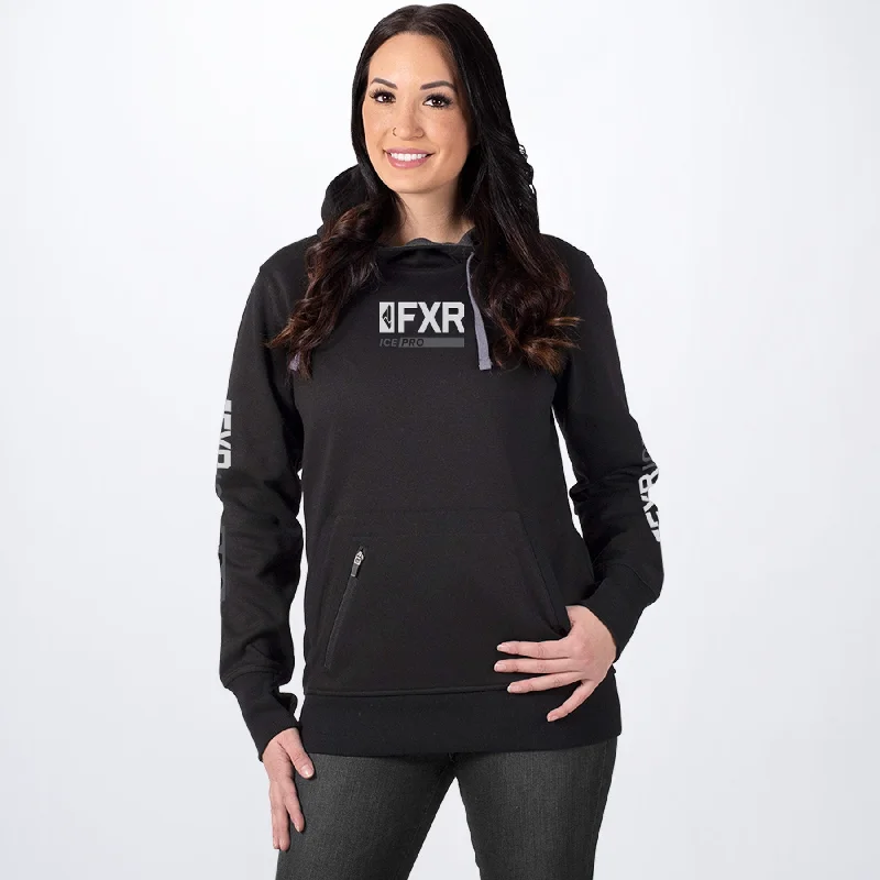 Women's Ice Pro Tech Pullover Hoodie Bardot Neck Top
