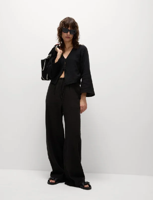 Pure Cotton Drawstring Trousers Trousers sophisticated sleek