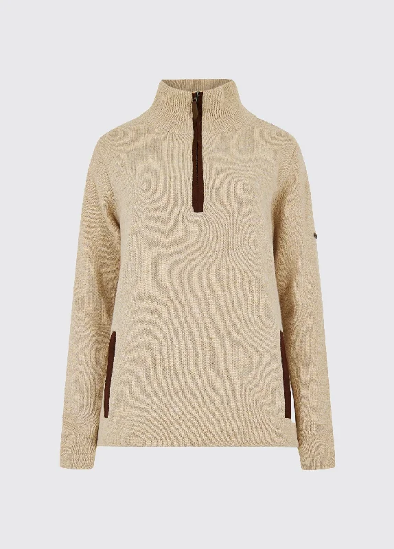 Morrisey Zip Neck Sweater - Oat Modern Contemporary Chic