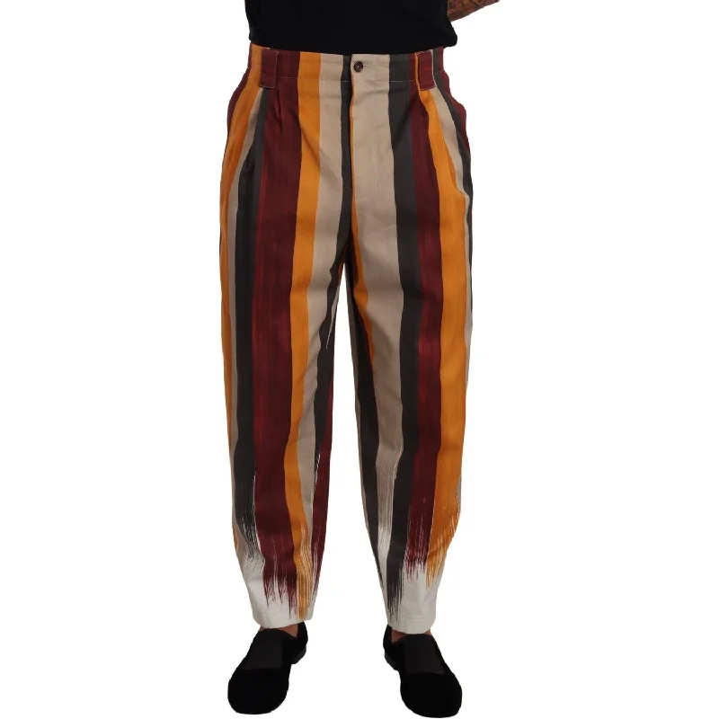 Dolce & Gabbana Elegant Striped Skinny Trousers Trousers Polka Dot Cute