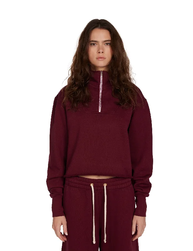 Haley Crop Half Zip Pullover Keyhole Neck Pullover