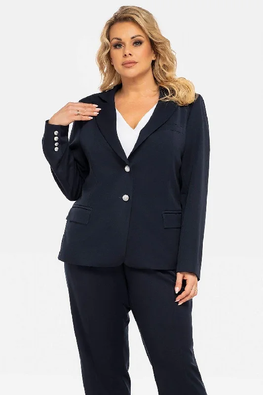 Plus size Jacket model 190934 Karko Hoodie Zip-Up Jacket Button-Up Jacket