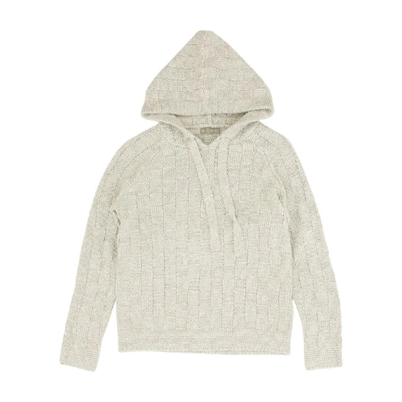 Gray Check Pullover Sweater Notched Neck Pullover
