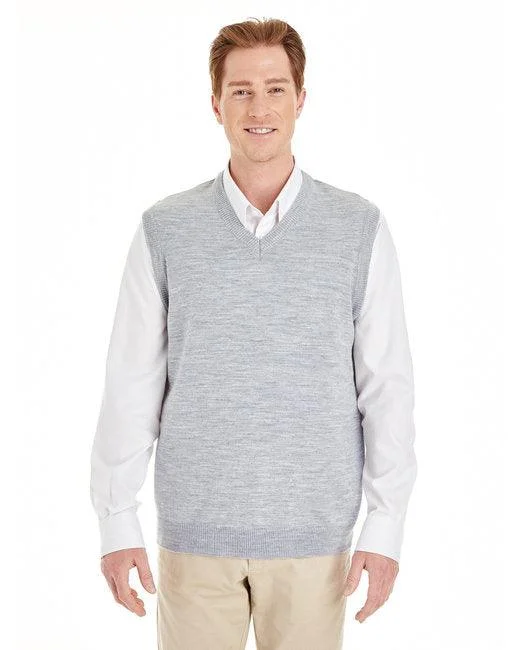 Harriton Men's Pilbloc  V-Neck Sweater Vest M415 Transparent Opaque Sheer