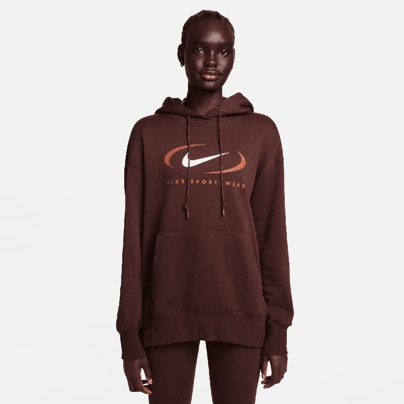 Women's Nike Sportswear Oversized Fleece Pullover Hoodie Elbow Length Sleeve