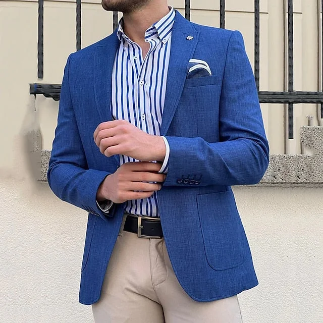 Men's Fashion Tailored Fit Single Breasted One-button Casual Blazer Jacket Stand-Up Collar Roll-Neck Collar Turtle Neck Men's Fashion Tailored Fit Single Breasted One-button Casual Blazer Jacket Stand-Up Collar Roll-Neck Collar Turtle Neck