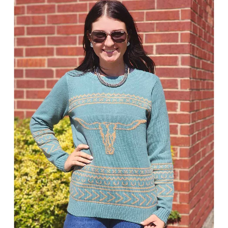 Aqua Longhorn Sweater Elasticated Padded Insulated