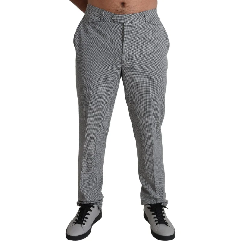 BENCIVENGA Elegant Checkered Wool Formal Trousers Trousers Spring Floral