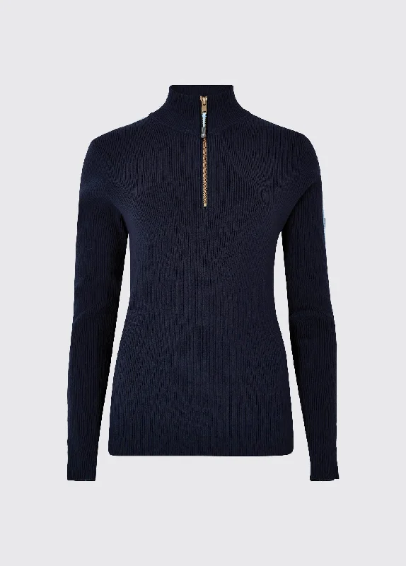 Killglass Zip Neck Sweater - Navy Fitted Loose Oversized