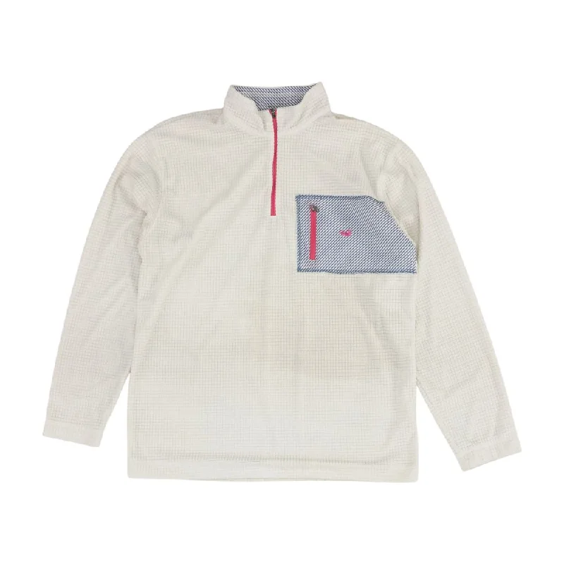 White Solid 1/4 Zip Pullover Alpaca Blend Soft