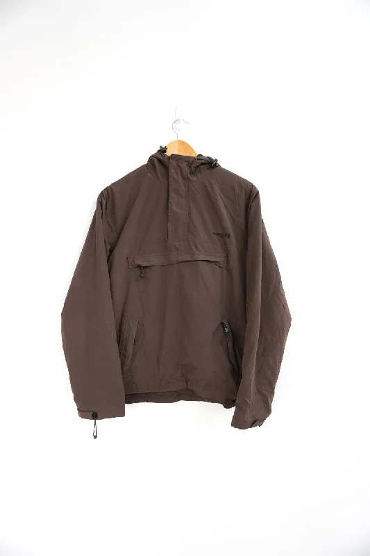 Surplus Brown Vintage Ski Jacket Tiered Jacket Buttoned Jacket Zippered Jacket