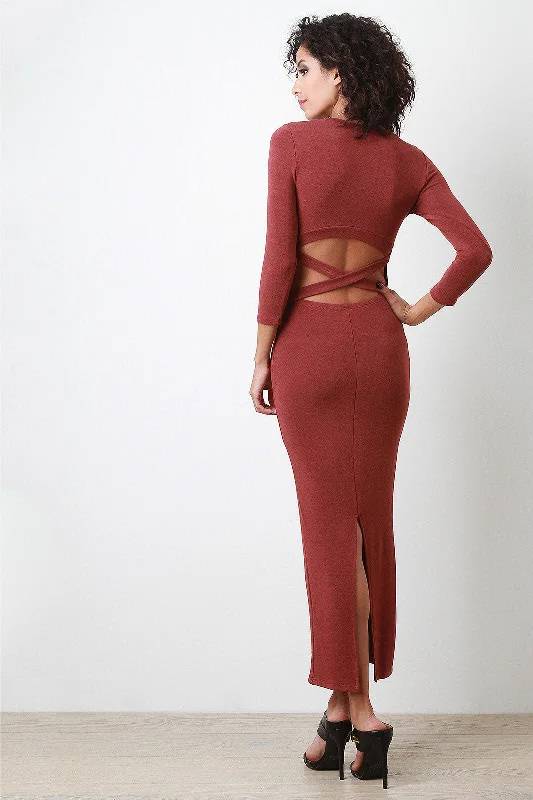 Cutout Back Sweater Midi Dress Boxy Sweater Fitted Sweater A-Line