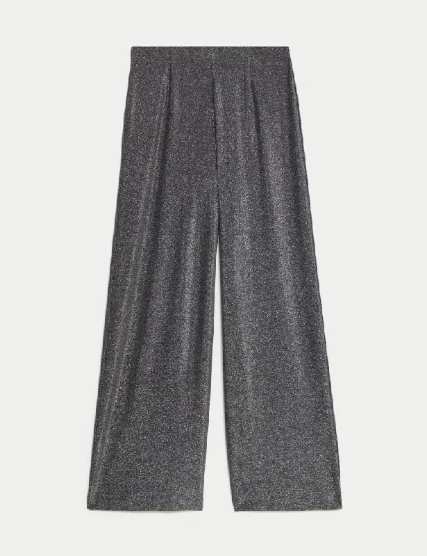 Sparkly Wide Leg Trousers Trousers Prom Sequined
